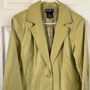 LEATHER JACKET- CELERY